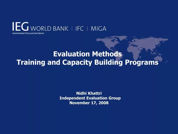 evaluation methods training and capacity building programs