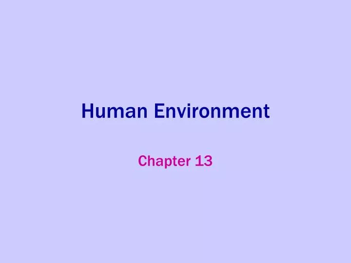 human environment