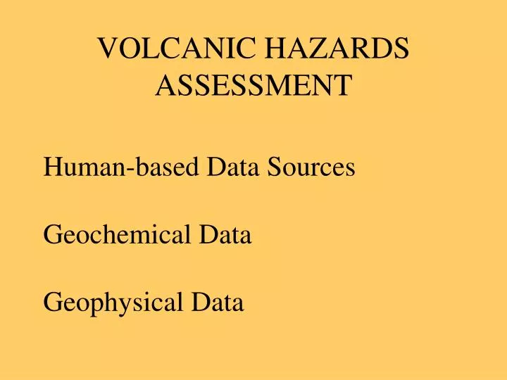 volcanic hazards assessment