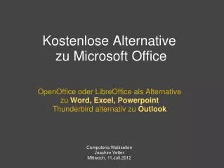 kostenlose alternative zu microsoft office
