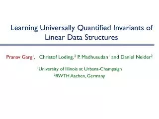 Learning Universally Quantified Invariants of Linear Data Structures