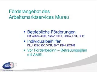 f rderangebot des arbeitsmarktservices murau