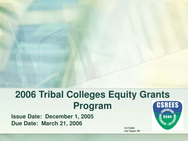 2006 tribal colleges equity grants program