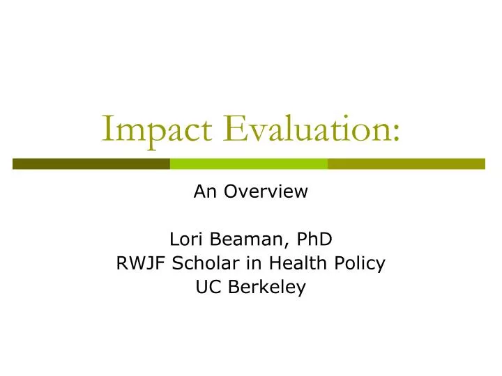 impact evaluation