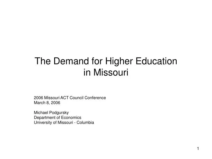 the demand for higher education in missouri