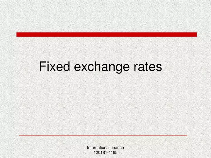 fixed exchange rates
