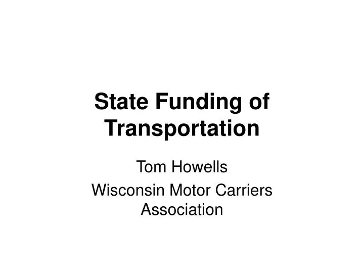 state funding of transportation
