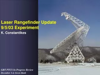 Laser Rangefinder Update 9/5/03 Experiment