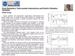 Core Dynamics, Core-mantle Interactions and Earth’s Rotation Variation Weijia Kuang