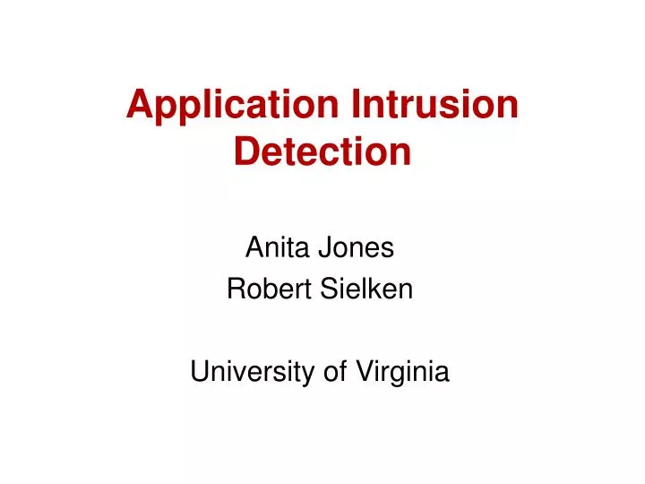 application intrusion detection
