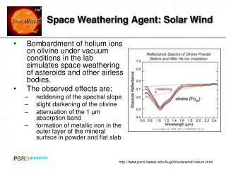 Space Weathering Agent: Solar Wind