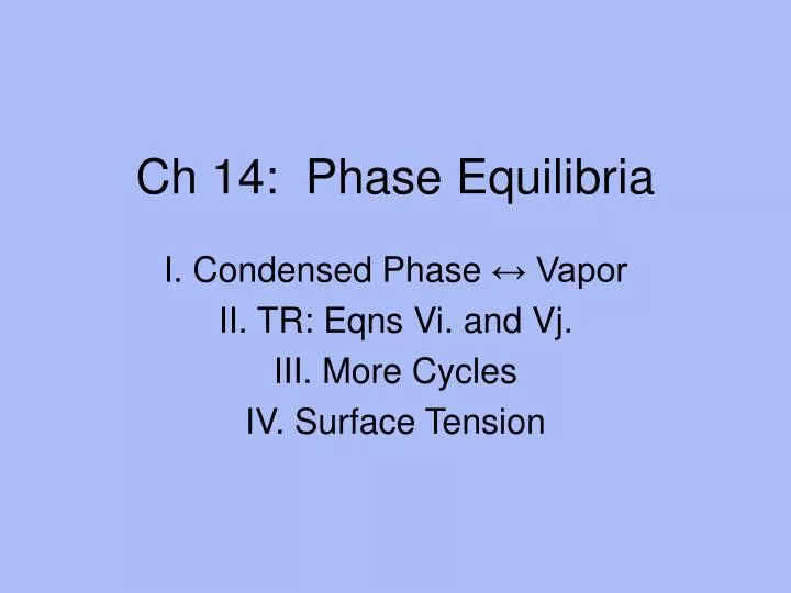 ch 14 phase equilibria