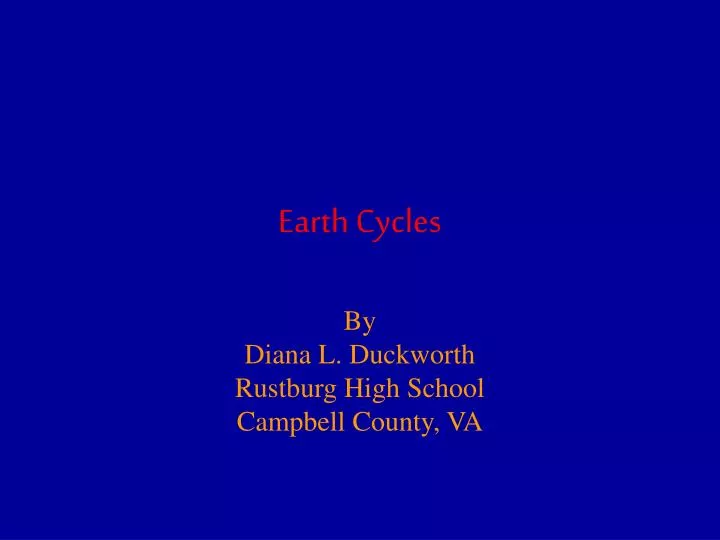 earth cycles