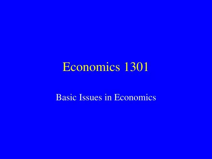 economics 1301