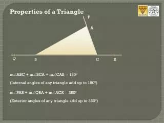 Properties of a Triangle