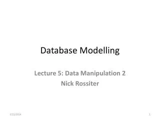 Database Modelling