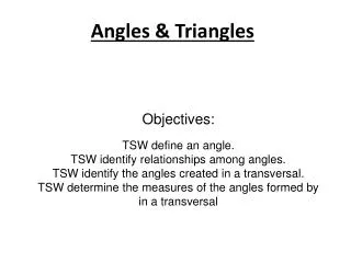 Angles &amp; Triangles