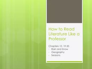 How to Read Literature Like a Professor