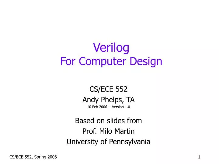 verilog for computer design