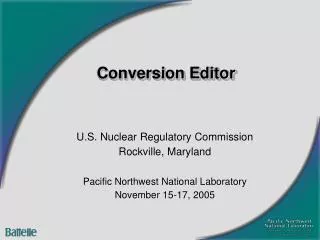 Conversion Editor