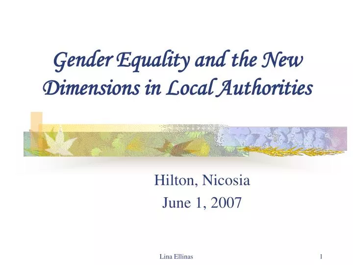 gender equality and the new dimensions in local authorities