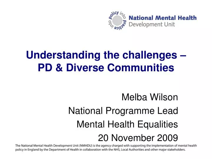 understanding the challenges pd diverse communities