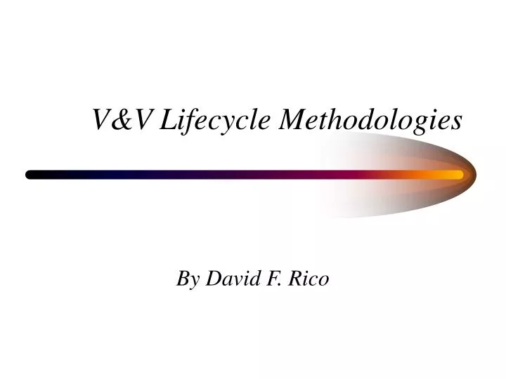 v v lifecycle methodologies
