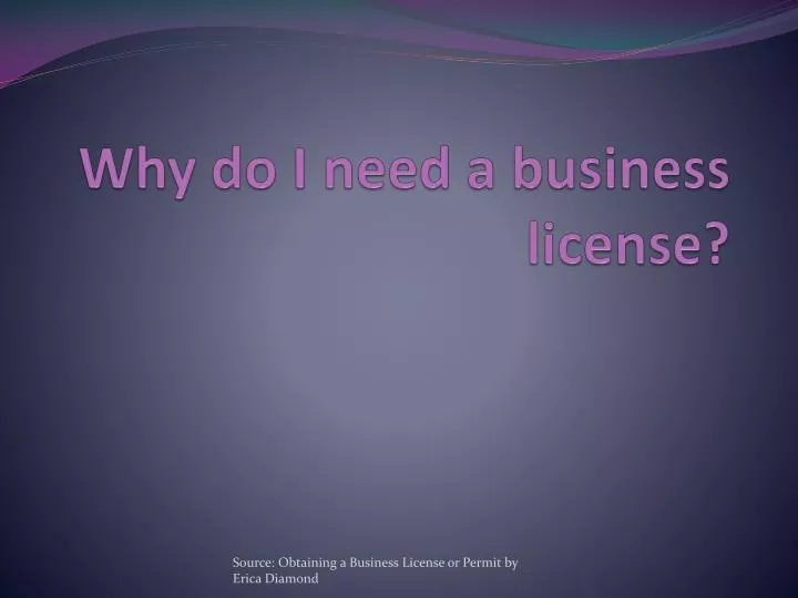 why do i need a business license