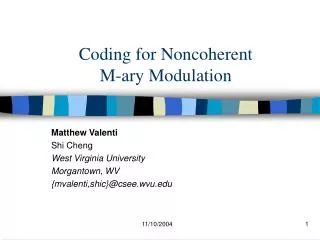 Coding for Noncoherent M-ary Modulation