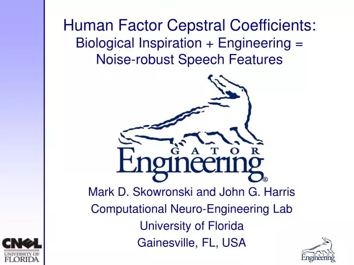 human factor cepstral coefficients biological inspiration engineering noise robust speech features