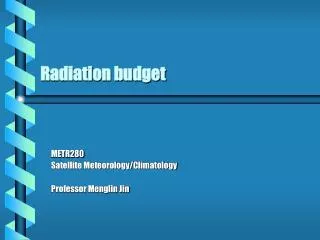 radiation budget