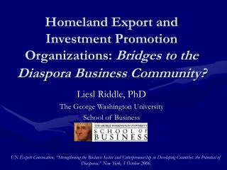 Homeland Export and Investment Promotion Organizations: Bridges to the Diaspora Business Community?