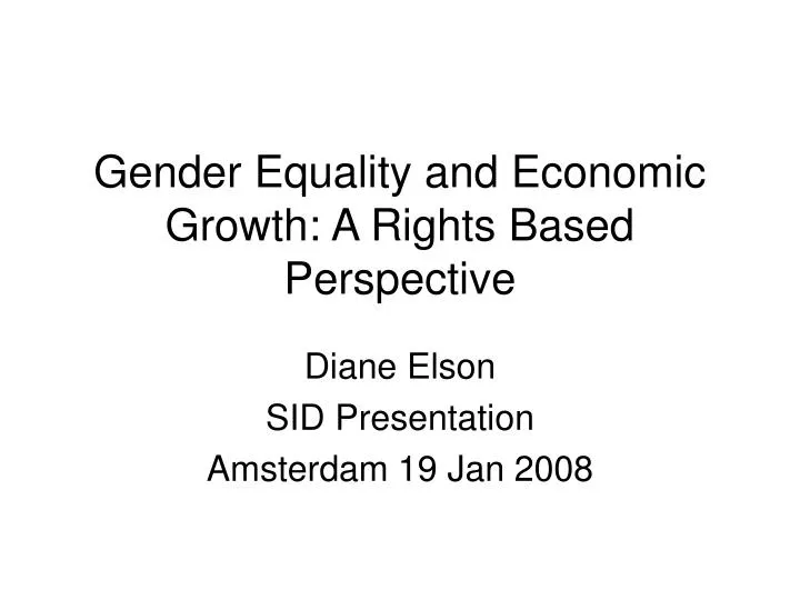 gender equality and economic growth a rights based perspective