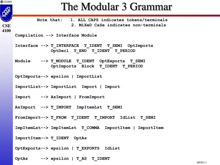 the modular 3 grammar