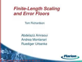 Finite-Length Scaling and Error Floors