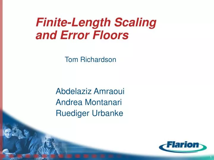 finite length scaling and error floors