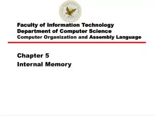 Faculty of Information Technology Department of Computer Science Computer Organization and Assembly Language