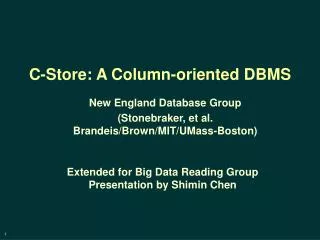 C-Store: A Column-oriented DBMS