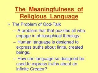 The Meaningfulness of Religious Language