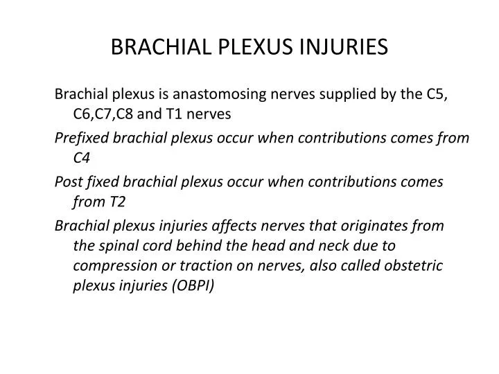 brachial plexus injuries