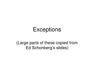 Exceptions