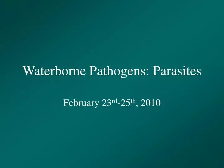 waterborne pathogens parasites