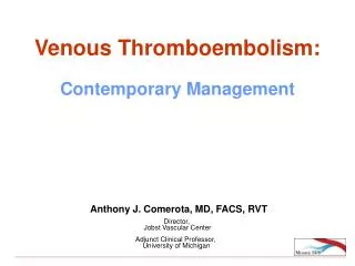 Venous Thromboembolism: