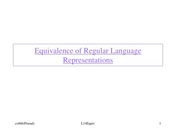 equivalence of regular language representations