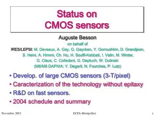Status on CMOS sensors