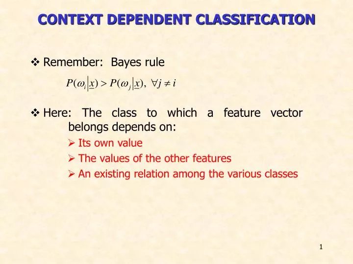 context dependent classification