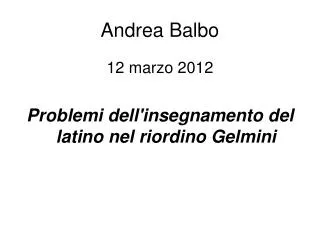 andrea balbo