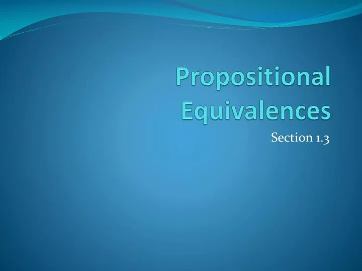 propositional equivalences