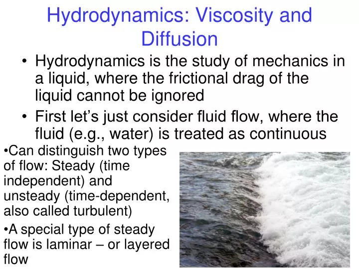 hydrodynamics viscosity and diffusion