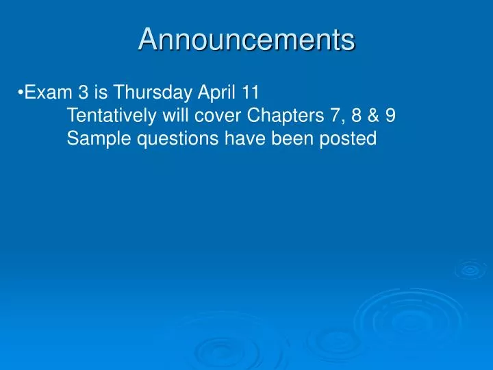 announcements